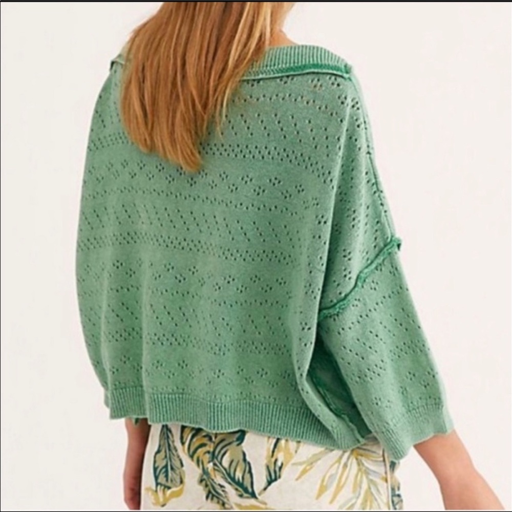 Free People Sand Castle Pointelle Knit Sweater - Picture 3 of 5